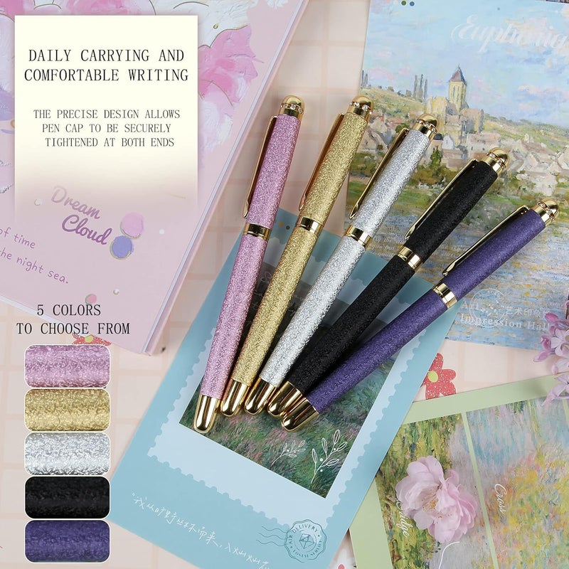 BOCIYER Rollerball Liquid Ink Pens,Best Luxury Ball Pen Gift Set for Women,Black Ink Fancy Pen Refillable for Executive Office,Professional,pretty pens,cool pens,Nice cute Designer Pens(Purple) - Image 3